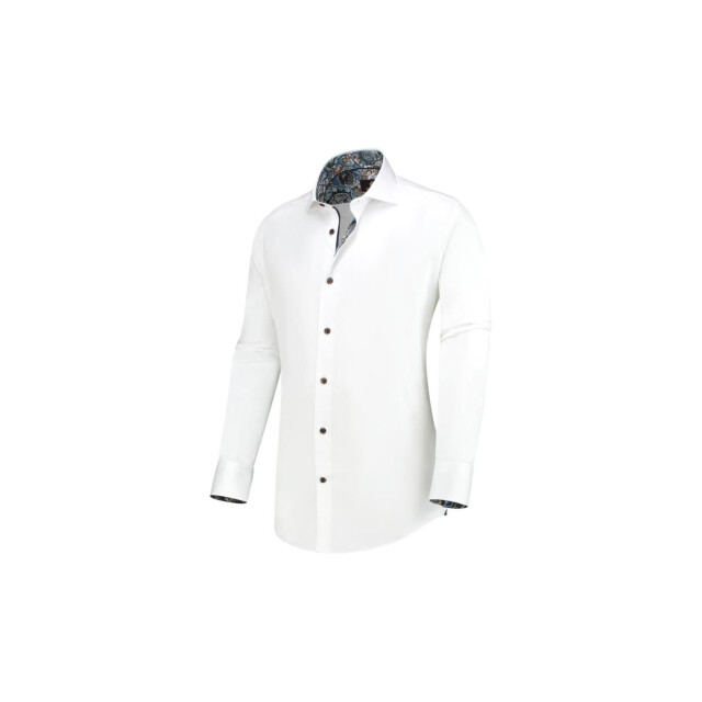 Circle of Gentlemen Laurence effen overhemd met contrasten 100% co 234-20006-000- large