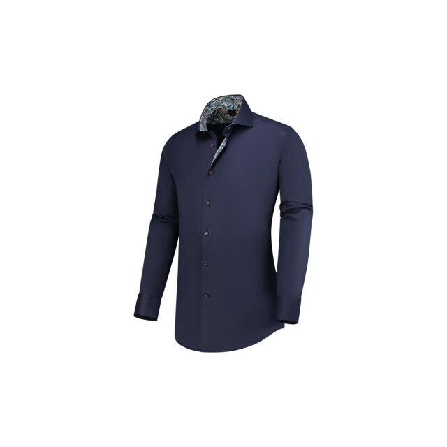 Circle of Gentlemen Lazio effen overhemd met contrastdetails 100% co 234-20007-580- large