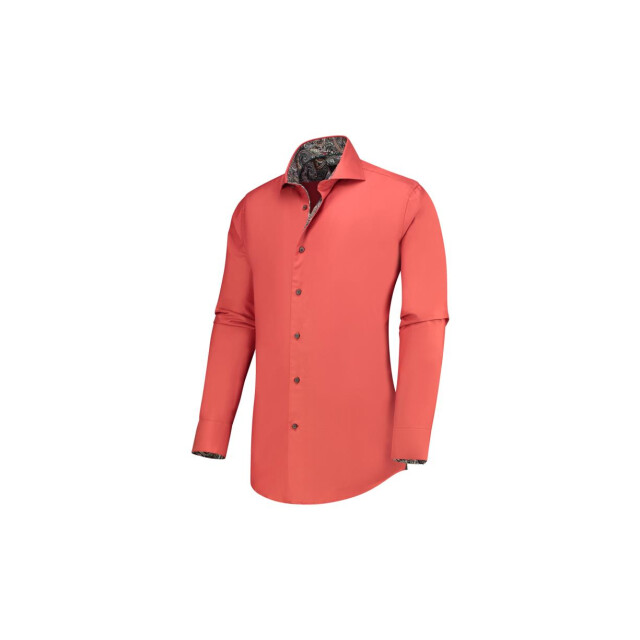Circle of Gentlemen Lebron effen overhemd met contrastdetails 100% co 234-20009-330- large