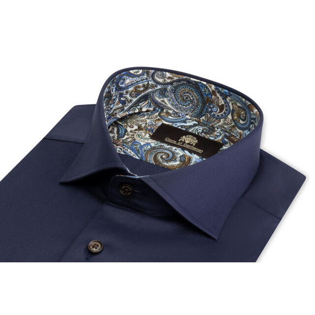 Circle of Gentlemen Lazio effen overhemd met contrastdetails 100% co 234-20007-580- large
