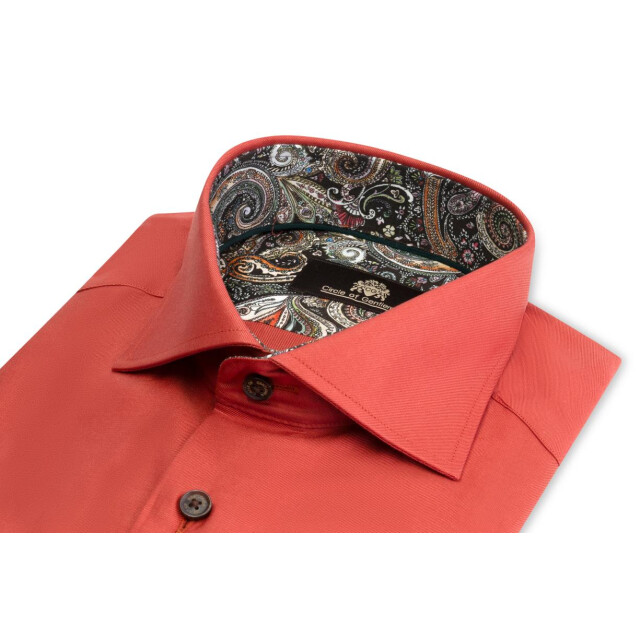 Circle of Gentlemen Lebron effen overhemd met contrastdetails 100% co 234-20009-330- large