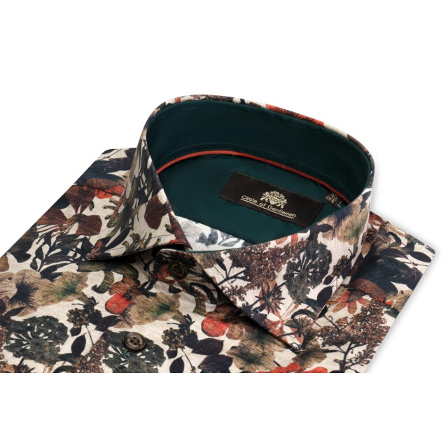 Circle of Gentlemen Leeroy allover print overhemd in stretch kwaliteit 234-20010-603- large