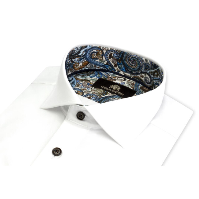 Circle of Gentlemen Laurence effen overhemd met contrasten 100% co 234-20006-000- large
