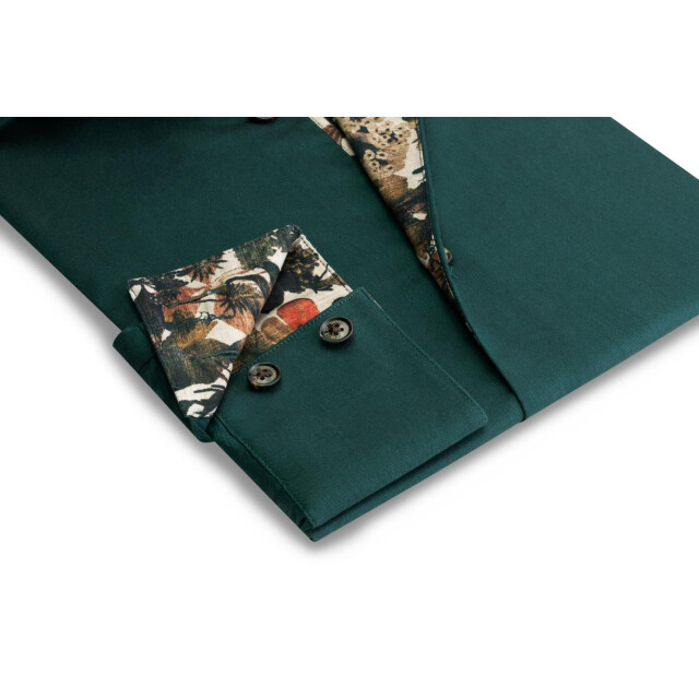 Circle of Gentlemen Legend effen overhemd met contrasten in stretch kwaliteit 234-20011-480- large