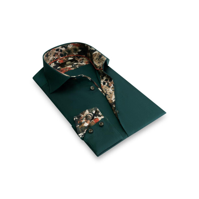 Circle of Gentlemen Legend effen overhemd met contrasten in stretch kwaliteit 234-20011-480- large