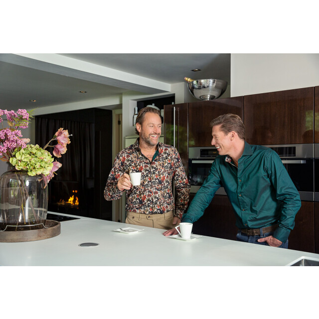 Circle of Gentlemen Legend effen overhemd met contrasten in stretch kwaliteit 234-20011-480- large