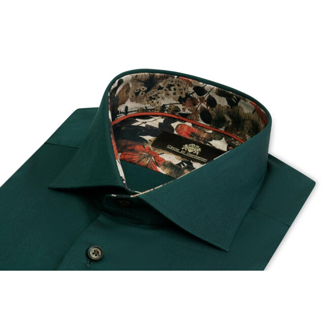 Circle of Gentlemen Legend effen overhemd met contrasten in stretch kwaliteit 234-20011-480- large