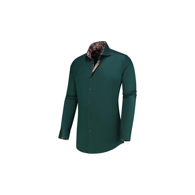 Circle of Gentlemen Legend effen overhemd met contrasten in stretch kwaliteit 234-20011-480- large