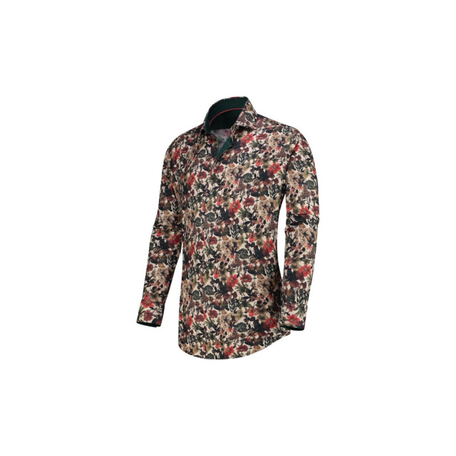 Circle of Gentlemen Leeroy allover print overhemd in stretch kwaliteit 234-20010-603- large