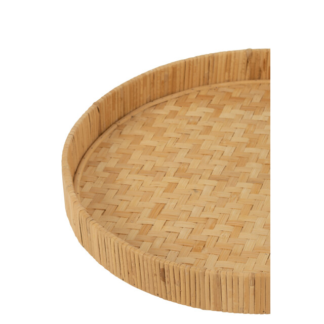 J-Line Set of 2 plates round bamboo/cane natural 50750 large