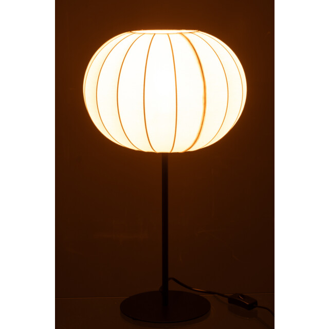 J-Line Table lamp lantern metal/textile white large 54207 large