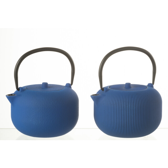 J-Line Box of 1 tea pot metal dark blue assortment 2 52801 large