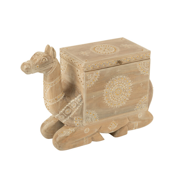J-Line Trunk camel mango wood natural/white 50595 large