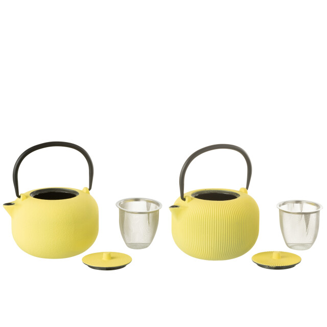 J-Line Box of 1 tea pot metal yellow assortment 2 52793 large