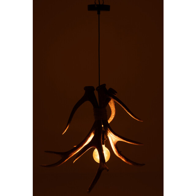 J-Line Ceiling lamp antlers polyresin brown large 57276 large