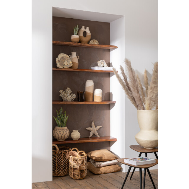 J-Line Set of 2 tables triangle recycle teak natural 40794 large