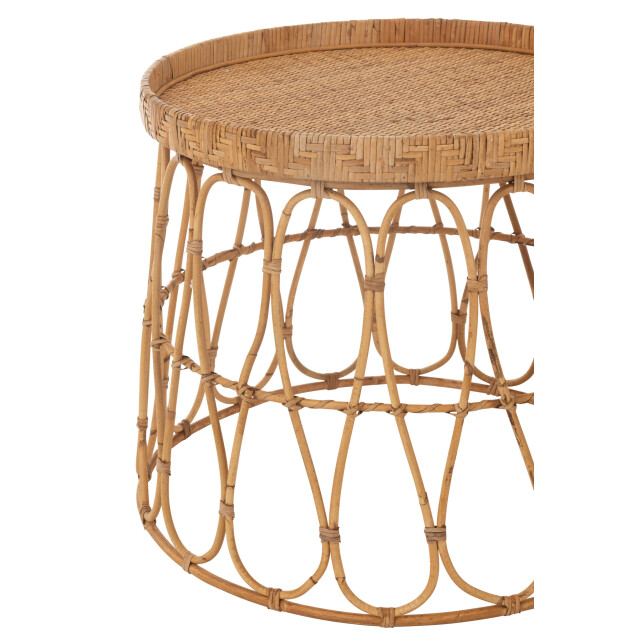 J-Line Set of 2 tables round rattan/plywood natural 46351 large