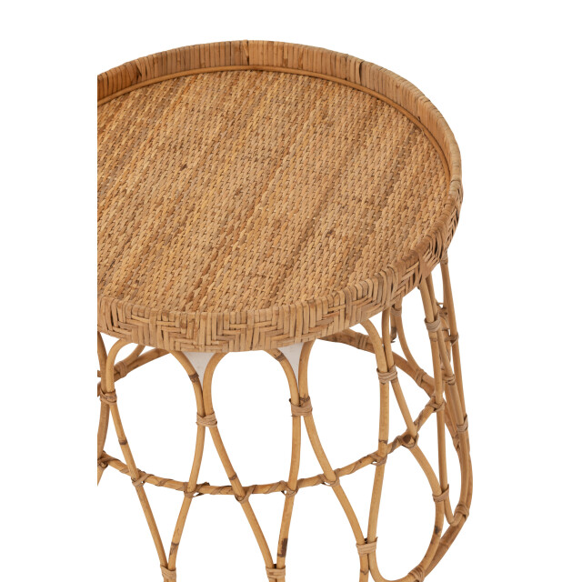 J-Line Set of 2 tables round rattan/plywood natural 46351 large