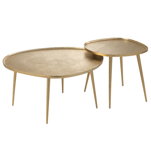 J-Line Set of 2 sidetables vinta aluminium gold 36258 large
