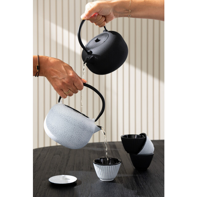 J-Line Box of 1 tea pot metal black assortment 2 52809 large
