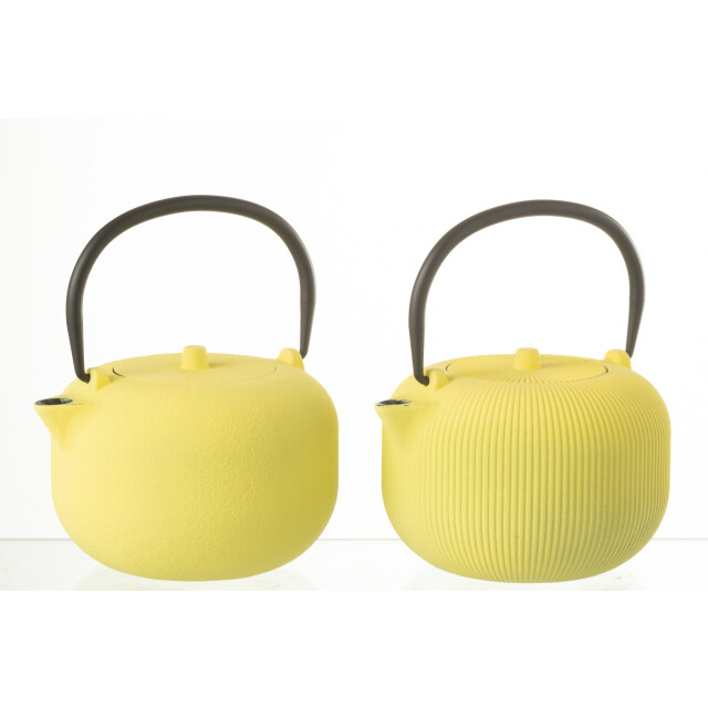 J-Line Box of 1 tea pot metal yellow assortment 2 52793 large