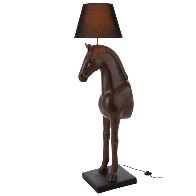 J-Line Floor lamp horse front polyresin dark brown 55410 large
