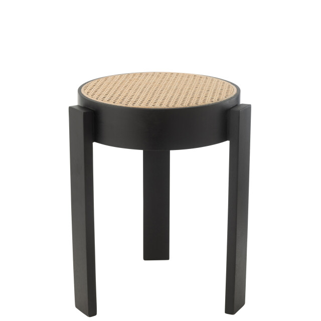 J-Line Stool pune mango wood black 47593 large