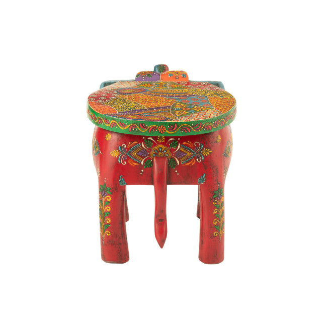 J-Line Stool elephant delhi mango wood mix 50575 large