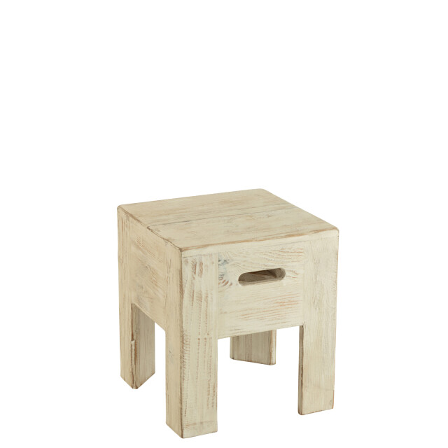J-Line Stool will pine wood white 47690 large
