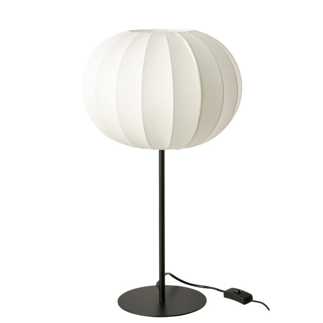 J-Line Table lamp lantern metal/textile white large 54207 large