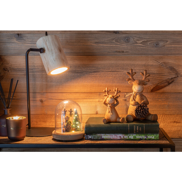 J-Line Desk lamp silas berangan wood natural 15565 large