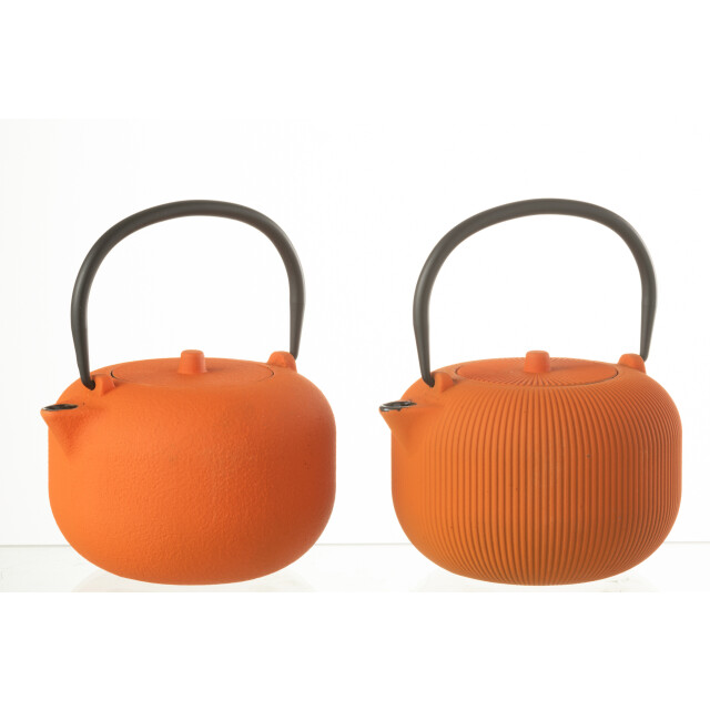 J-Line Box of 1 tea pot metal orange assortment 2 52805 large