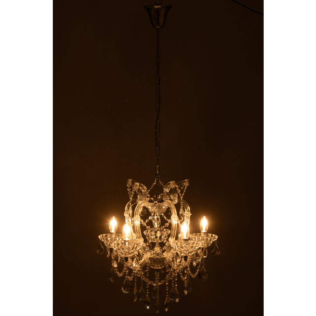 J-Line Ceiling lamp chandelier antique glass transparent 59043 large