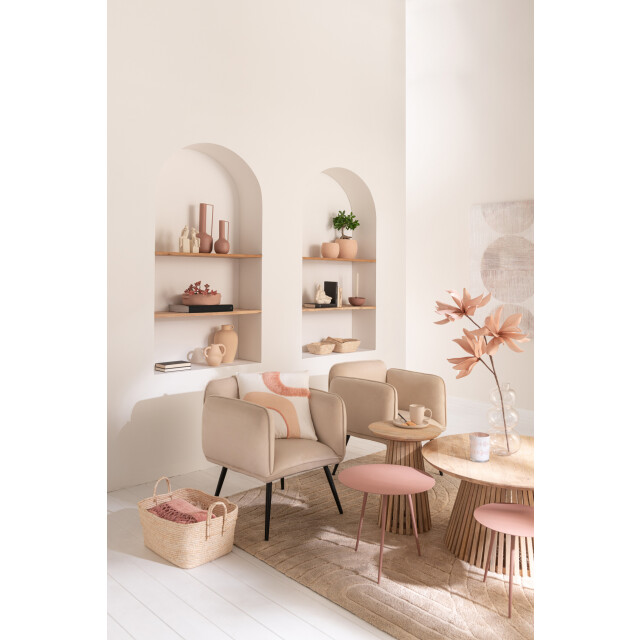 J-Line Set of 3 sidetable iron old pink 30076 large