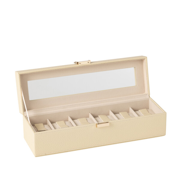 J-Line Swatch box 6 compartments artificial leather beige 46544 large