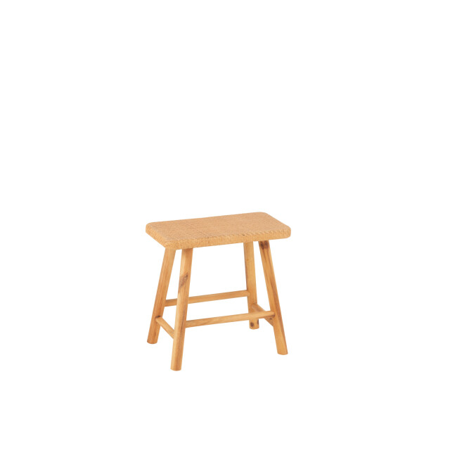 J-Line Stool rectangular cane/fir wood natural 50756 large