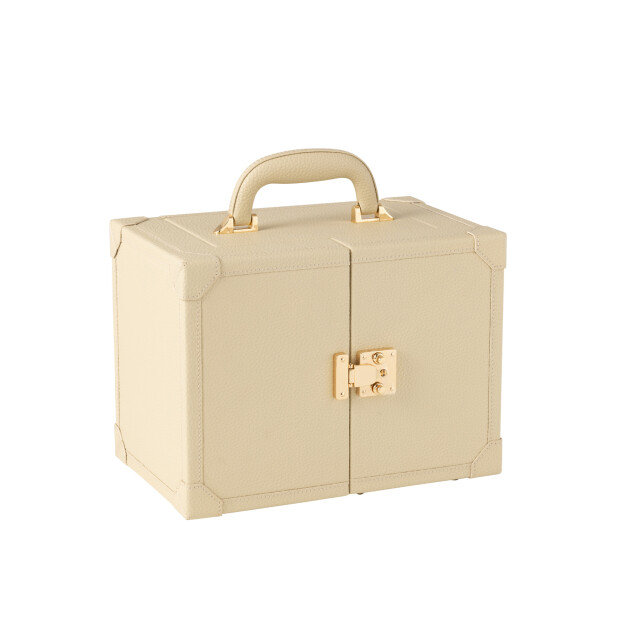 J-Line Jewellery case with handle artificial leather beige 46547 large