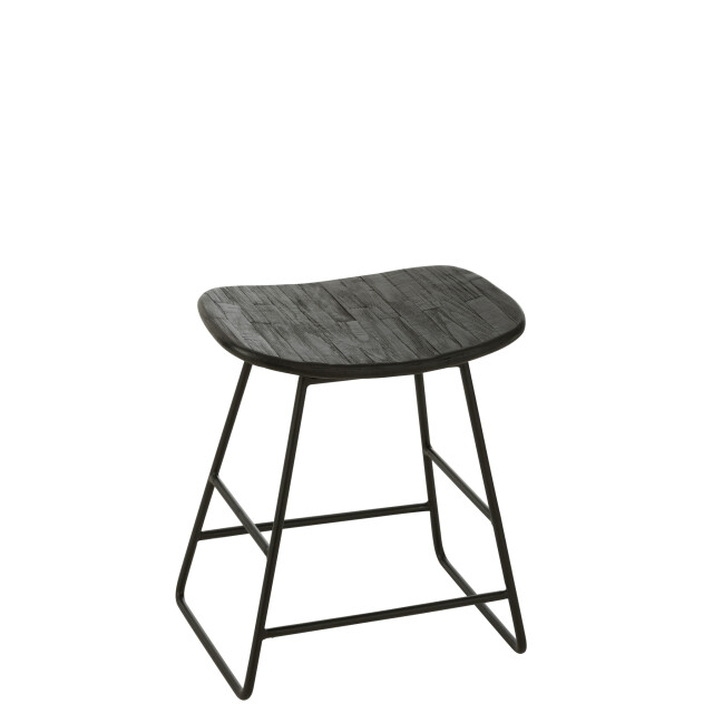 J-Line Stool rectangular recycle teak black small 40784 large