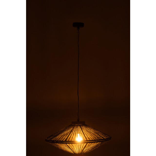 J-Line Hanging lamp ovni iron/jute green small 46456 large