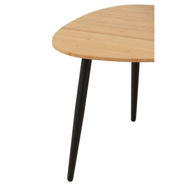 J-Line Set of 3 side tables palette bamboo/metal natural/black 50836 large