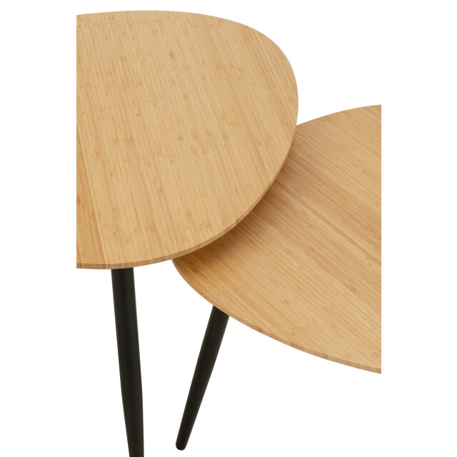 J-Line Set of 3 side tables palette bamboo/metal natural/black 50836 large