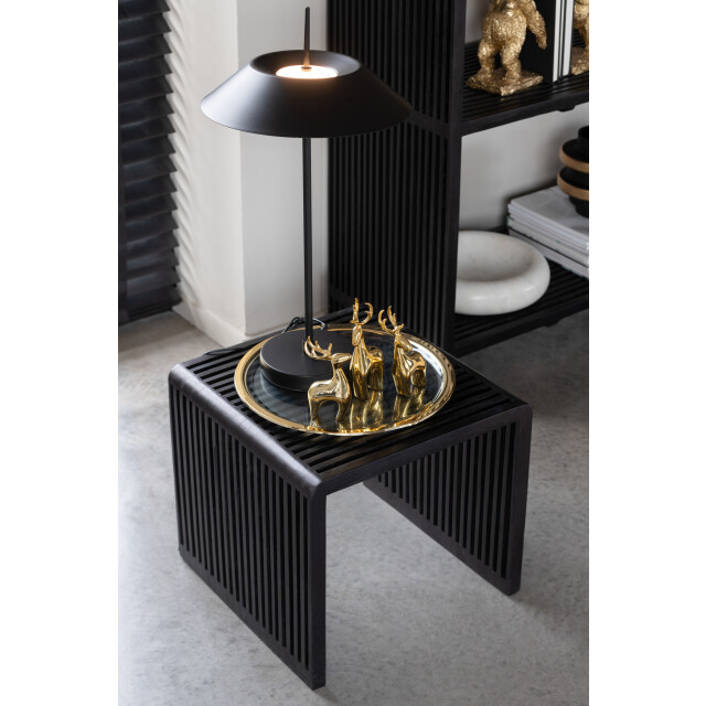 J-Line Set of 2 coffee tables cubic recycle teak black 40788 large