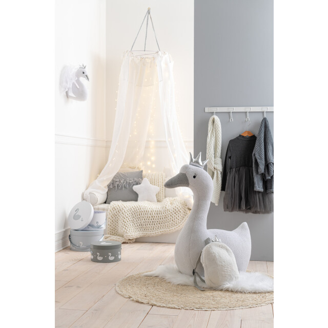 J-Line Swan polyester white/grey large 17173 large