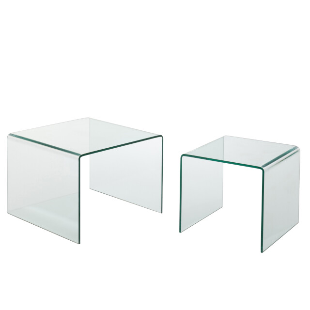 J-Line Set van 2 sidetable glass transparant 20182 large