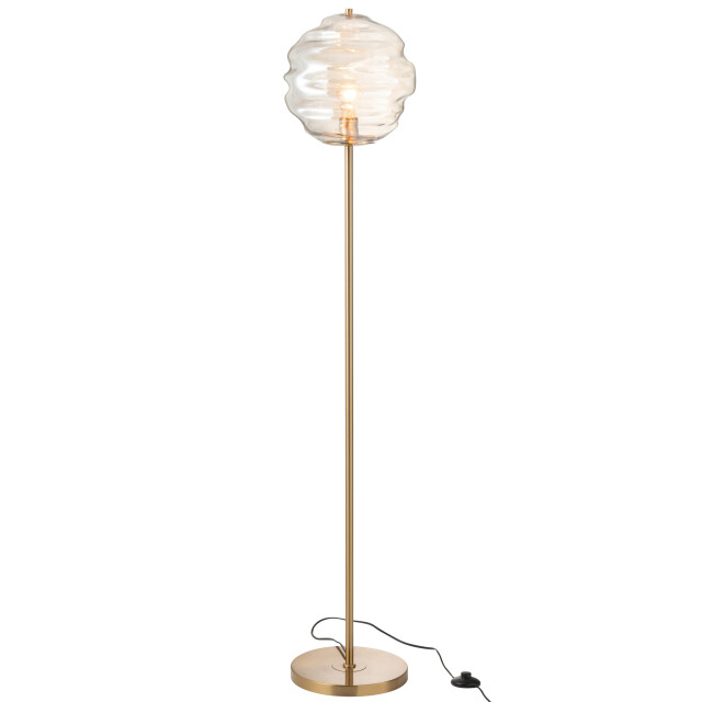 J-Line Floor lamp honeycomb glass light cognac 49101 large