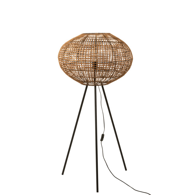 J-Line Standing lamp tripod rattan/metal brown/black small 13551 large