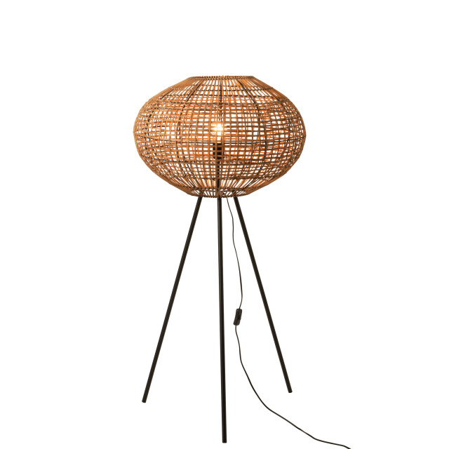 J-Line Standing lamp tripod rattan/metal brown/black small 13551 large