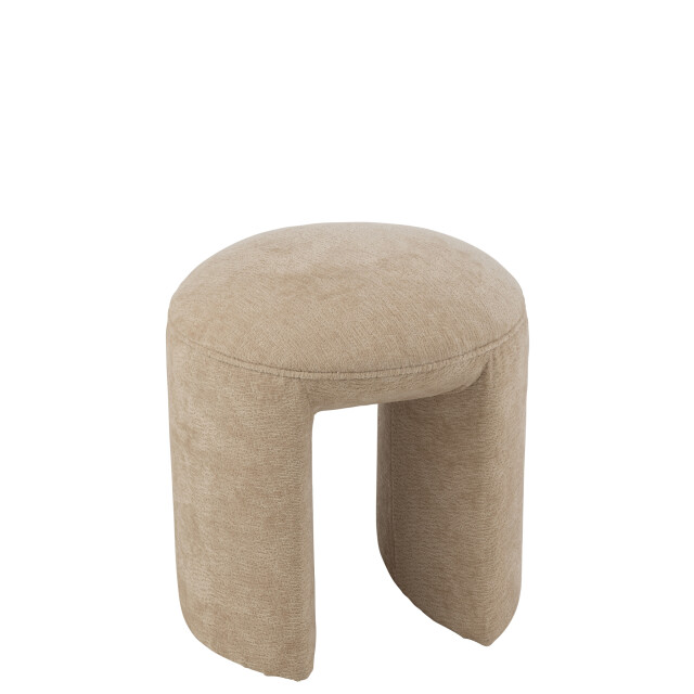J-Line Stool round textile beige 49446 large