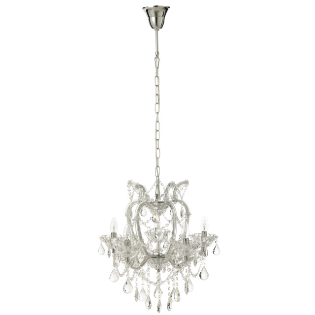 J-Line Ceiling lamp chandelier antique glass transparent 59043 large