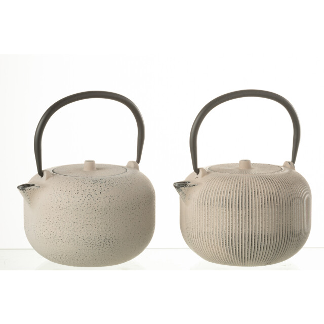 J-Line Box of 1 tea pot metal beige assortment 2 52825 large